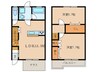 オランジュ馬見塚 2LDKの間取り