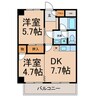 第27オーシャンハイツ 2DKの間取り