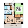 第27オーシャンハイツ 2Kの間取り