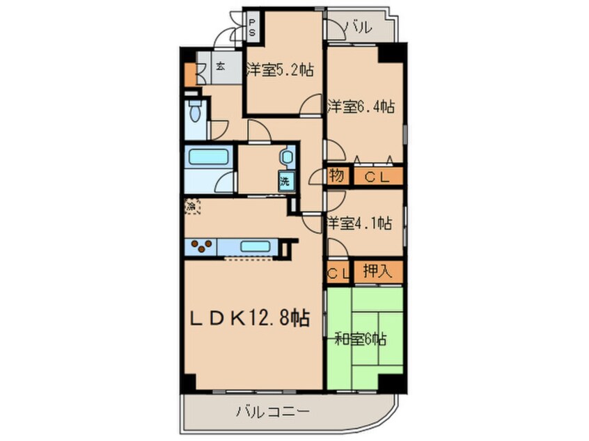 間取図 ｻﾞ･ｼ-ﾝ城北ｳｴｽﾄｽﾀ-(304)