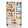 プレミアム御影 2LDKの間取り