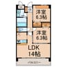 プレミアム御影 2LDKの間取り