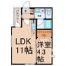 Haqua Sakou 1LDKの間取り