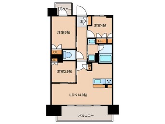 間取図 ﾌﾟﾚｻﾝｽﾛｼﾞｪ名駅南(1201)