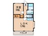 ビラ富が丘 1LDKの間取り