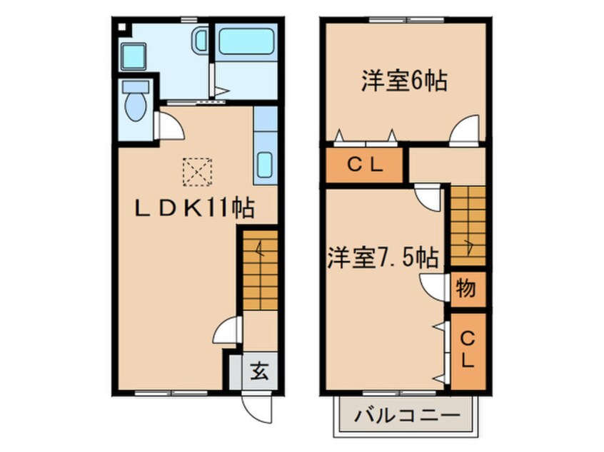 間取図 Ｂｒａｎｃｈｅ柏森Ⅱ