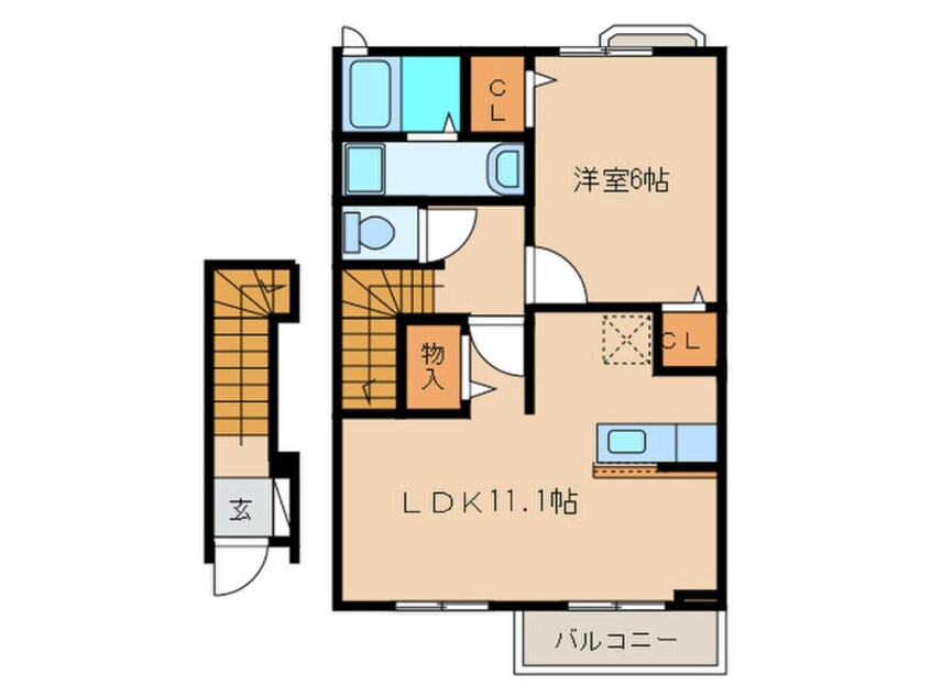 間取図 パ－クサイドゆうぎりＡ