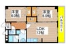 信和ハイツ 2LDKの間取り