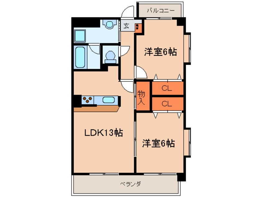 間取図 レ－ジュ桔梗平