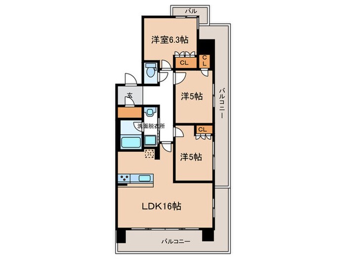 間取り図 ｵｰﾌﾟﾝﾚｼﾞﾃﾞﾝｼｱ葵フォレスト(405)