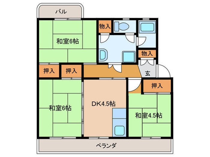 間取り図 岩成台西団地513号棟(504)