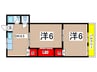弥生荘 2DKの間取り