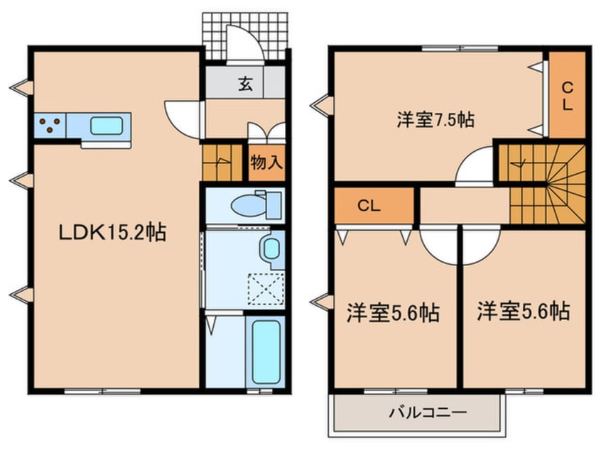 間取図 小牧市岩崎原三丁目賃貸住宅