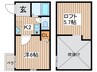 ワインコ－ト 1Kの間取り