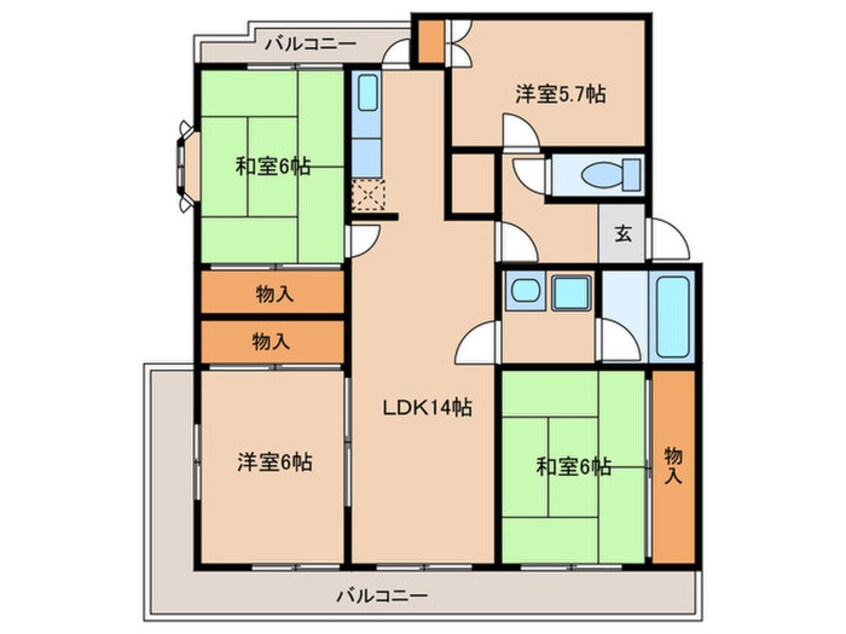 間取図 パークサイド千成