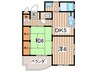 ウェルシー赤坪 2DKの間取り