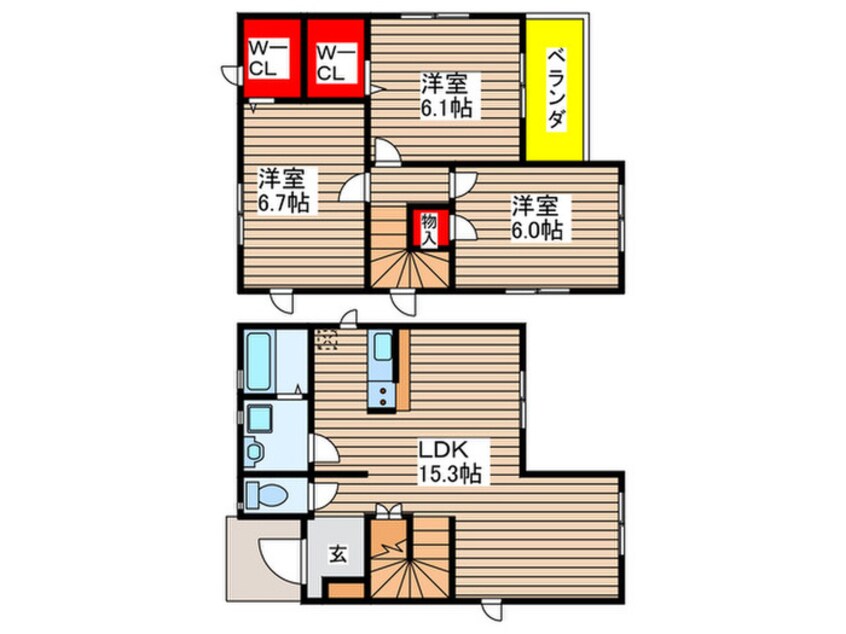 間取図 花塚町２－３３戸建賃貸Ａ