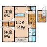 パストラル三条 2LDKの間取り