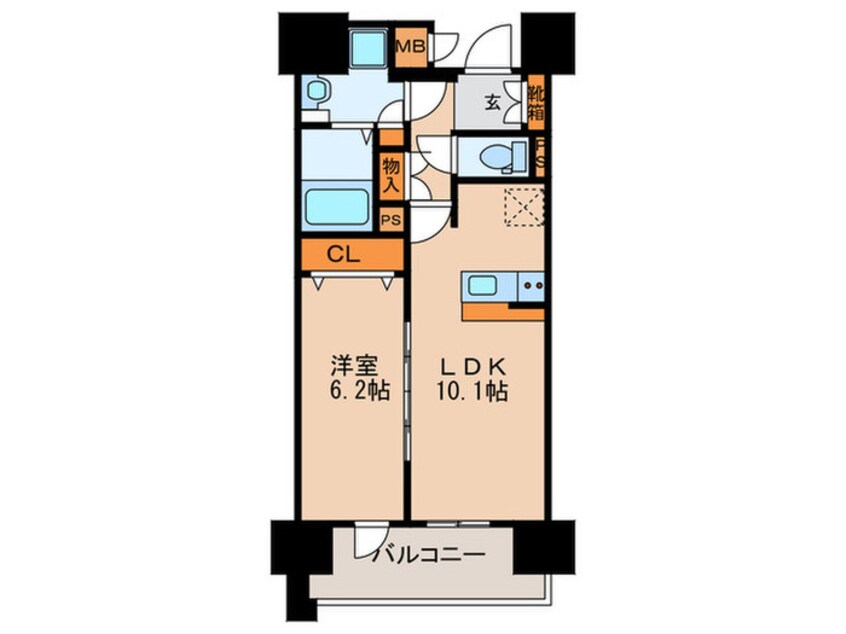 間取図 ﾌﾟﾚｻﾝｽ丸の内ﾘﾗﾃｨ(1501)