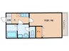 クレフラスト坂井戸 1Kの間取り
