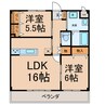 Stella梅森坂 2LDKの間取り