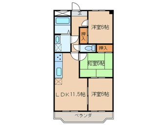 間取図 ｸﾘｽﾀﾙﾊﾟﾚｽﾌｼﾞ