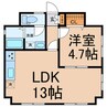 シャイニングシティー木曽川 1LDKの間取り