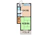 新浅井荘 1DKの間取り
