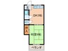 新浅井荘 1DKの間取り