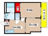 ハピネス八事 2DKの間取り