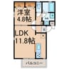 グランレーヴ浄心 1LDKの間取り