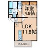 グランレーヴ浄心 1LDKの間取り