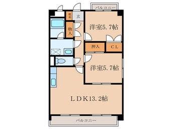 間取図 エンド－ル吉根