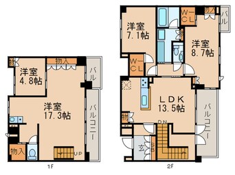 間取図 レザンド－ル東山元町