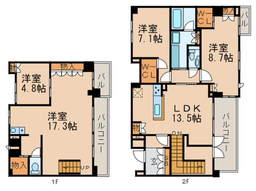 間取図 レザンド－ル東山元町