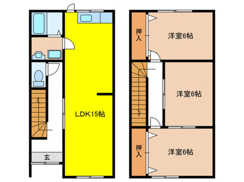 間取図 メゾンド玉野Ａ・Ｂ