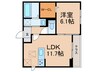 スリーエイト　キミ 1LDKの間取り