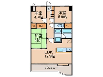 間取図 ソレーユベルテ一社（402）