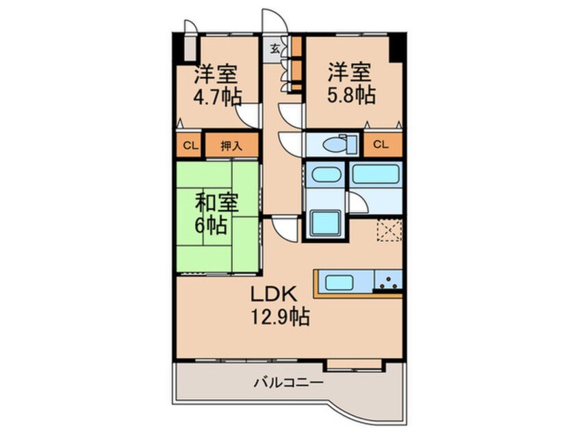 間取図 ソレーユベルテ一社（402）