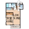 MOVE若宮 1LDKの間取り