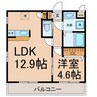 パレアージュⅡ 1LDKの間取り