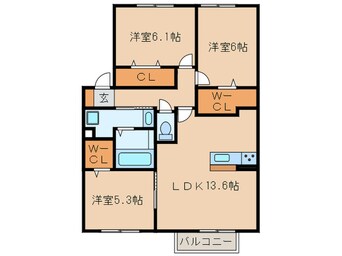 間取図 グレースタウン江南Ｇ