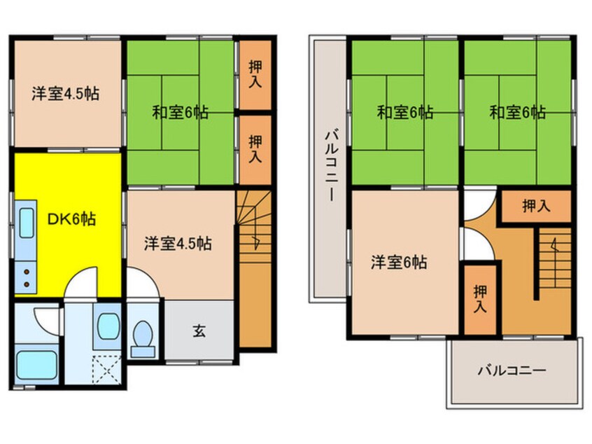 間取図 中割町三丁目貸家