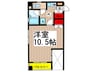 ドエル沢上 1Kの間取り