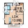 グランレーヴ平安通SOUTH 1LDKの間取り