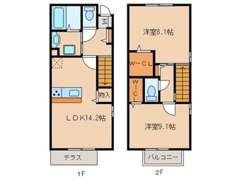 間取図 Ｄ－ｒｏｏｍサンヒルズＡ