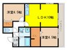 寺山パークハイツ 2LDKの間取り