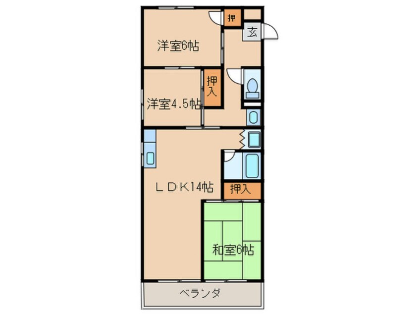 間取図 クレセント今伊勢