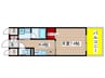 GRAND ESPOIR IZUMI 1Kの間取り