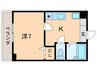 ドルフ亀島Ⅲ 1Kの間取り